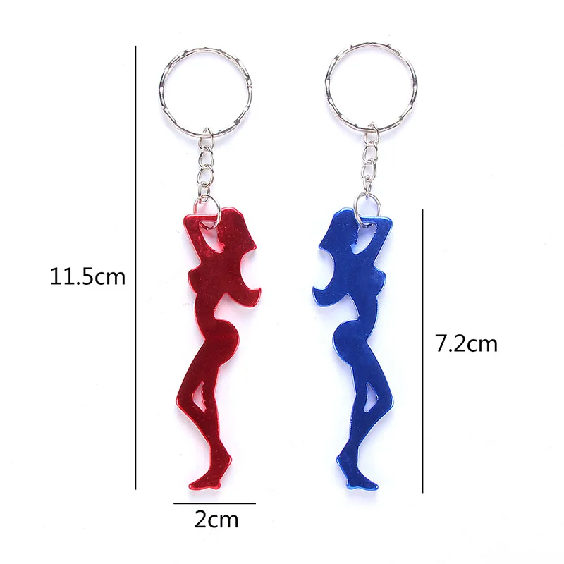 Острая яркая Полированная Металлическая брелок для ключей Женский Открыватель