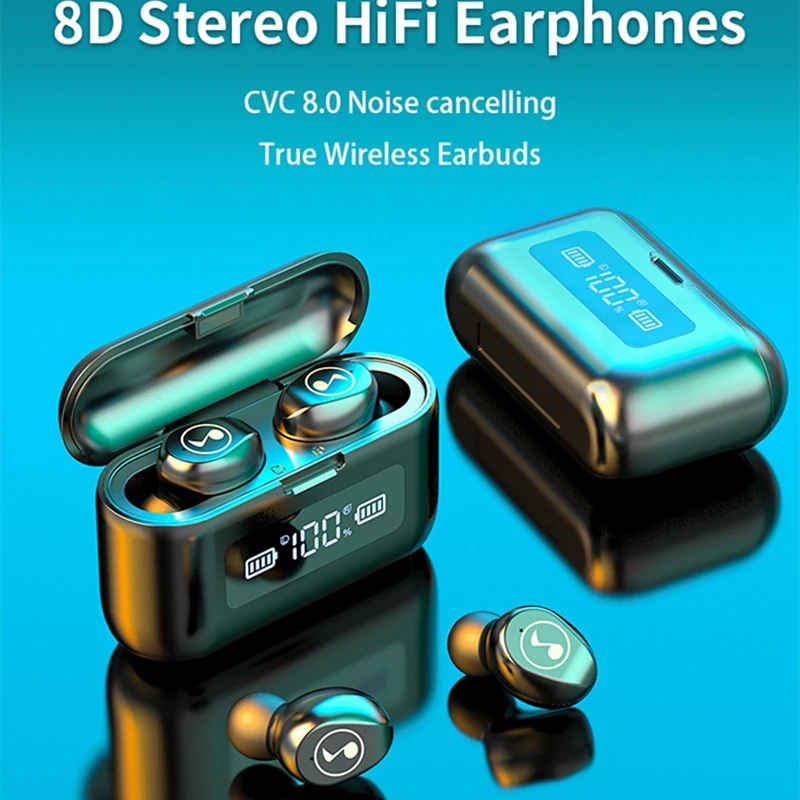 F9 Bluetooth 5 0 наушники светодиодный цифровой дисплей HIFI мини в ухо спортивные