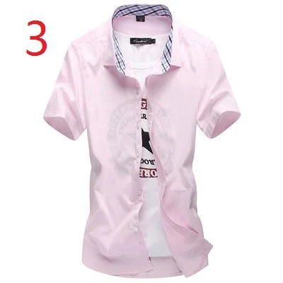 

Slim short-sleeved thin men's shirt shirt large size youth casual summer solid color student shirt men's tide.