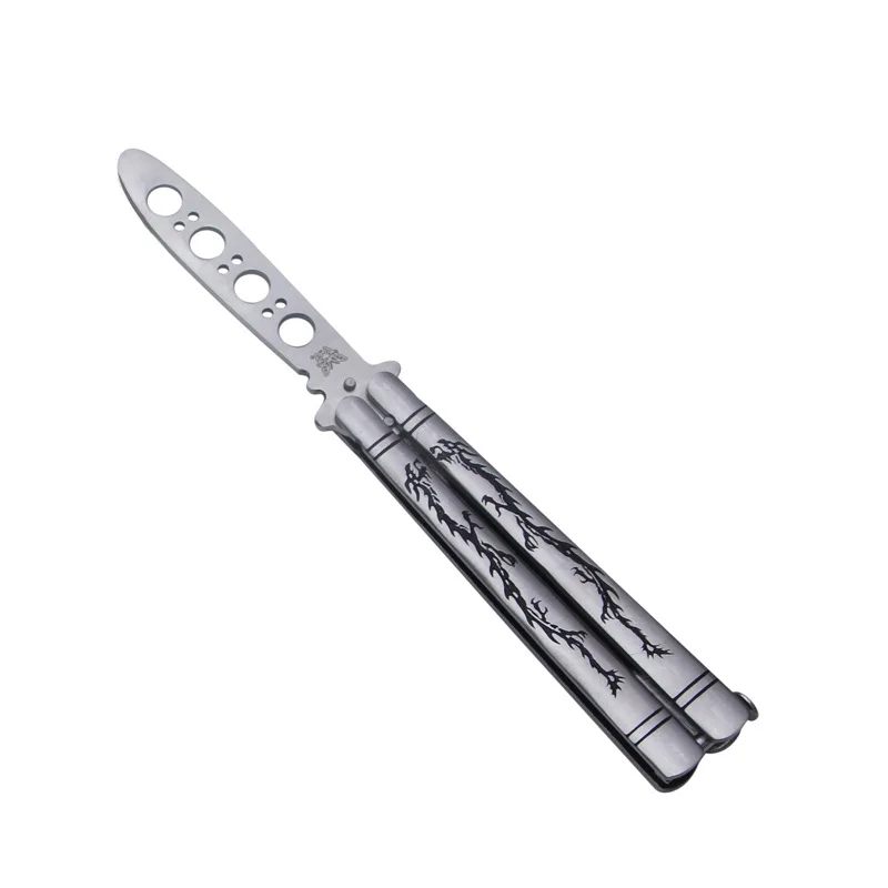 Butterfly Knife Cogтренировочный нож-бабочка, практичный складной расческа балисонг, Рисунок дракона, титановый метательный нож-бабочка, CS, не заточенный - Цвет: Butterfly Knife