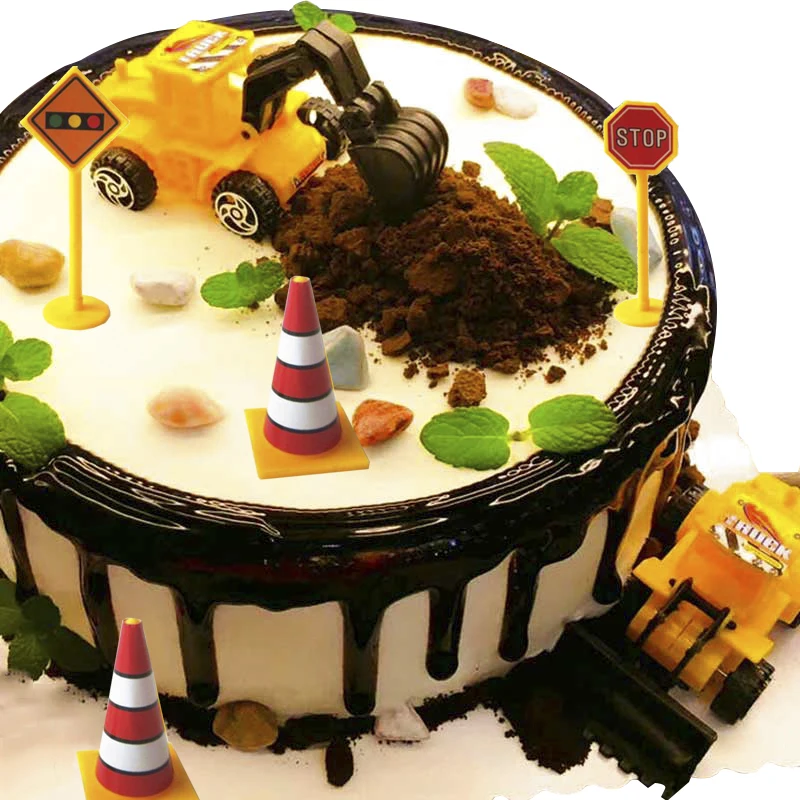 

Construction Vehicle Party Decorations Cars Disposable Tableware Set Cupcake Toppers Banners Balloons for Kids Birthday Boy