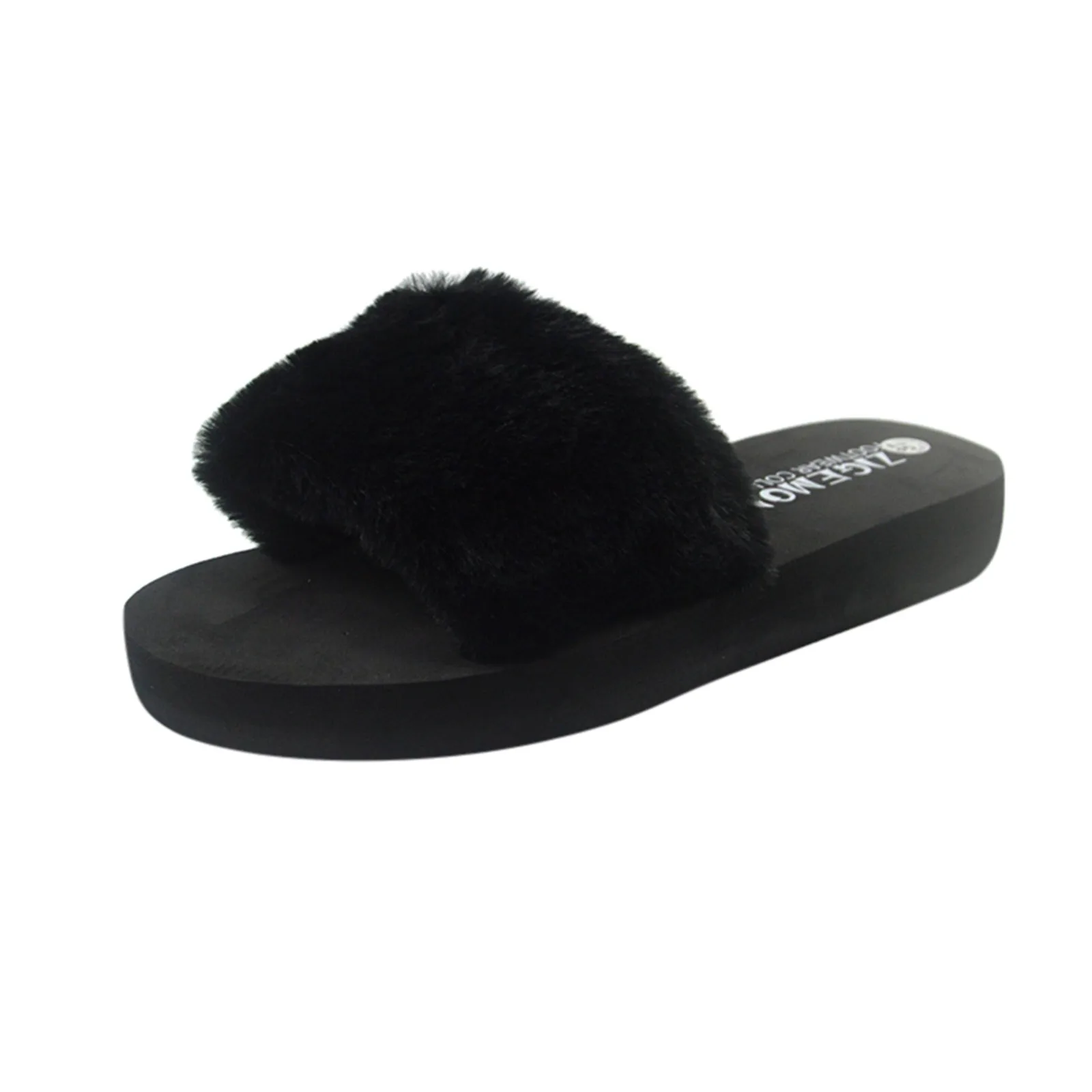 

Flax Slippers Women's Winter Casual Slides Home Indoor Shoes Leisure Plush Warm Non-slip Household Slippers Single Shoes Female