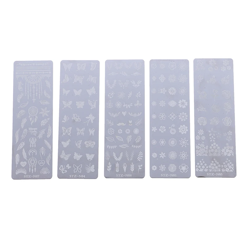 

1 шт. пластины для стемпинга ногтей в форме цветка в форме листа в виде геометрических фигур Животные штамп изображения Шаблоны Маникюр Шабл...