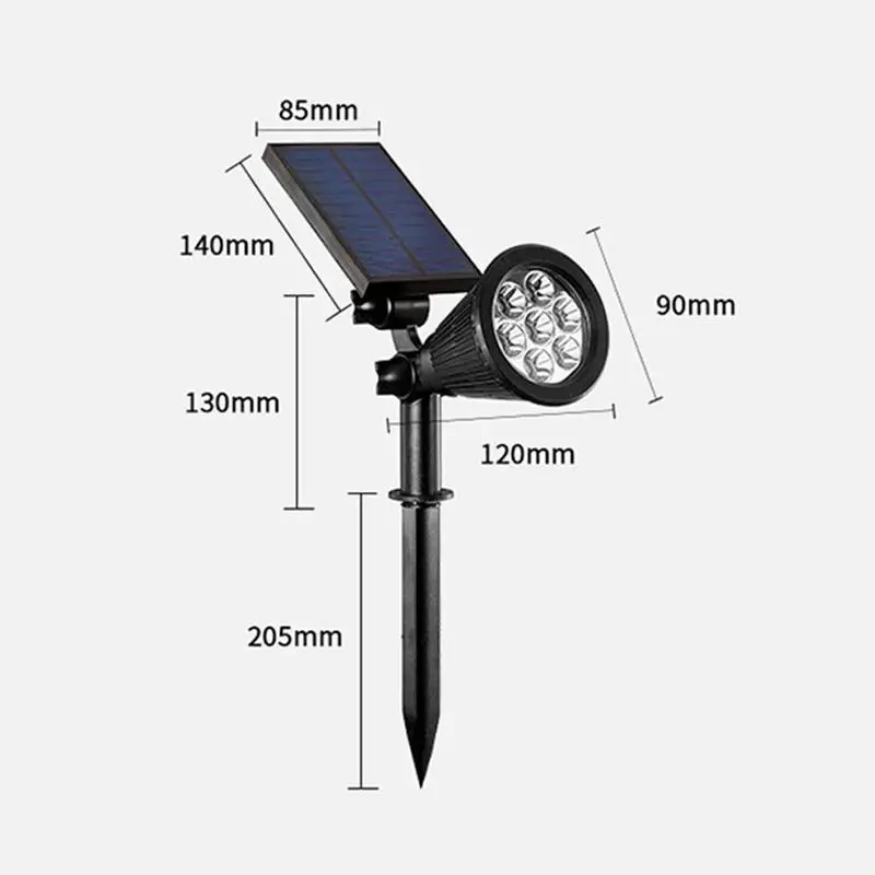 

7 LED Solar Spotlight Lawn Flood Light Outdoor Garden Adjustable 7 Color in 1 Wall Lamp Landscape Light For Garden Patio Decor
