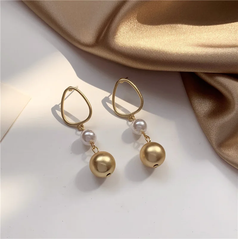 

Wholesale Fine Jewelry Factory golden ball pearl earrings ear beauty stud s925 needle eardrop sets earring women acessories