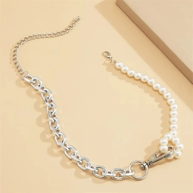 Ожерелье многослойное с жемчугом и бабочкой женское модное колье-чокер