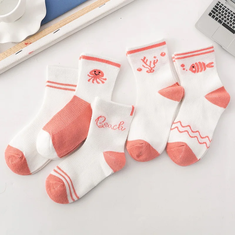 

5pairs/lot Newborn Baby Socks 1-7T Mesh Dinosaur Pattern Stockings Infant Babe Cotton Socks Boys Girls four seasons Toddler Sock