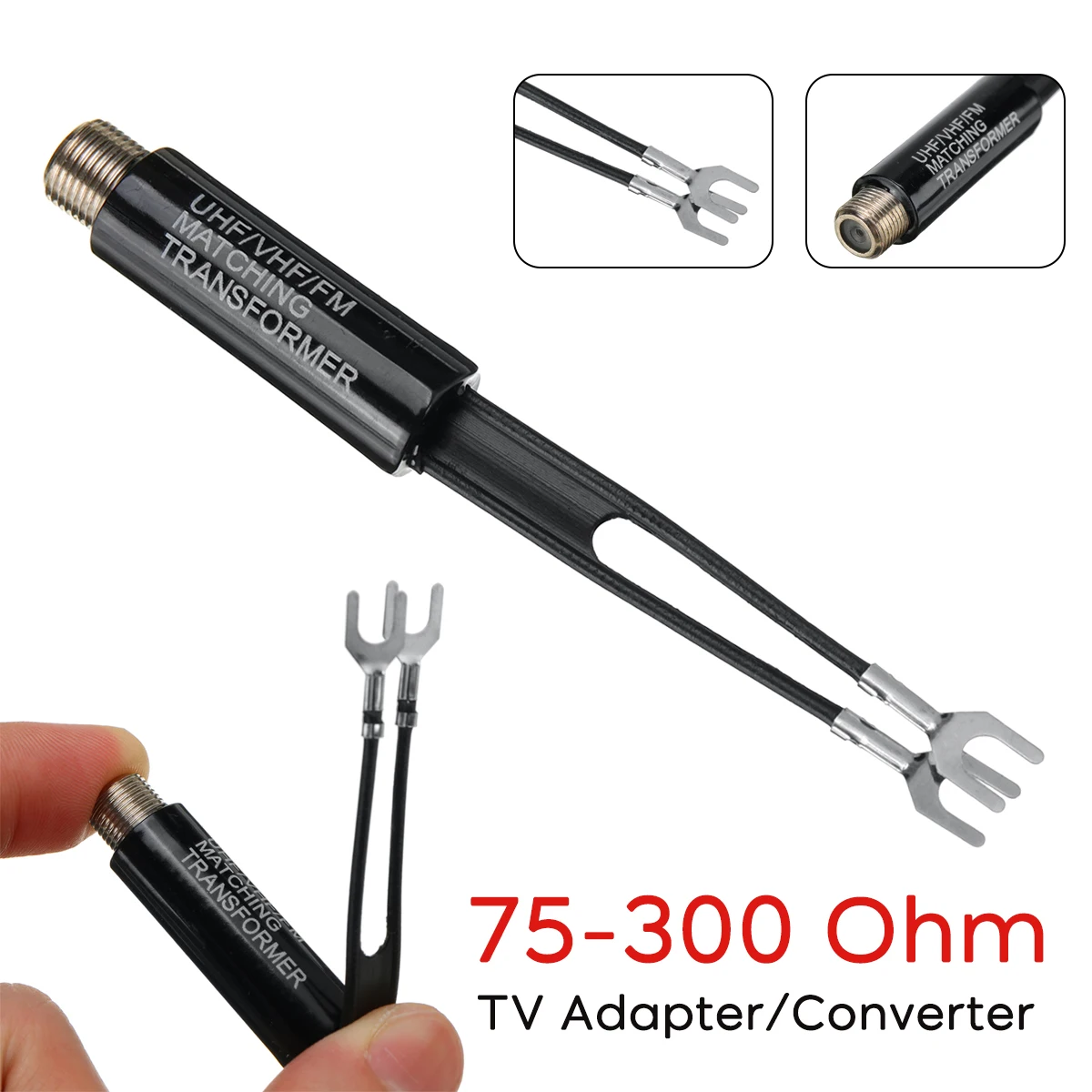 UHF VHF FM 75 300 Ohm адаптер ТВ антенны подходящий трансформатор коаксиальный кабель