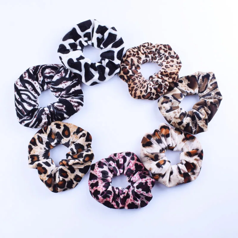 Новейший стиль бархатные резинки для волос с леопардовым принтом Милая женская