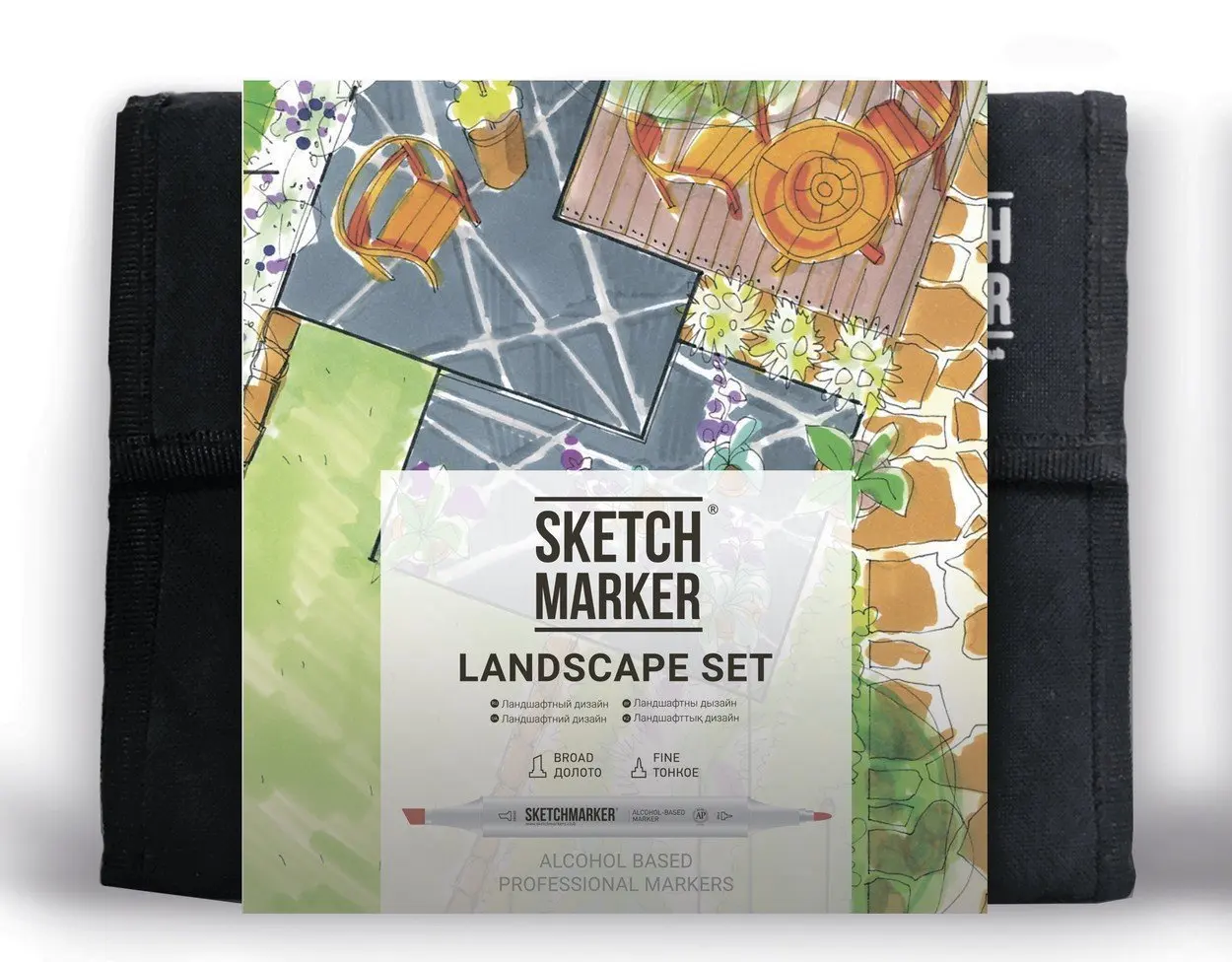 Набор маркеров на спиртовой основе Sketchmarker Landscape Set 36шт ландшафт сумка органайзер -