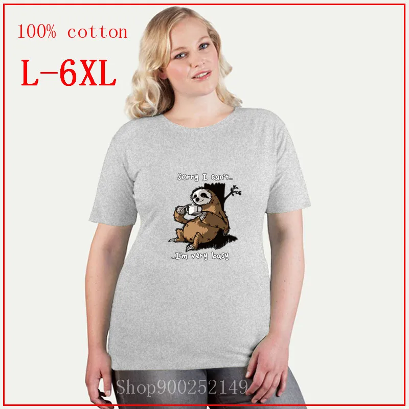 Ленивый Ленивец crazy animal city coffee sleep white размера плюс для женщин 4XL 5XL 6XL женские