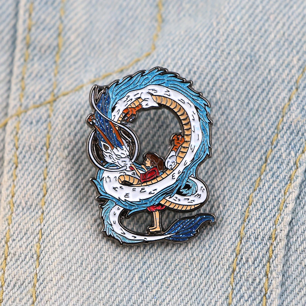 

K3224 Little White Dragons Hard Enamel Pin Kawaii Cartoon Animals Brooch Anime Fan Collection Badge Unique Gift