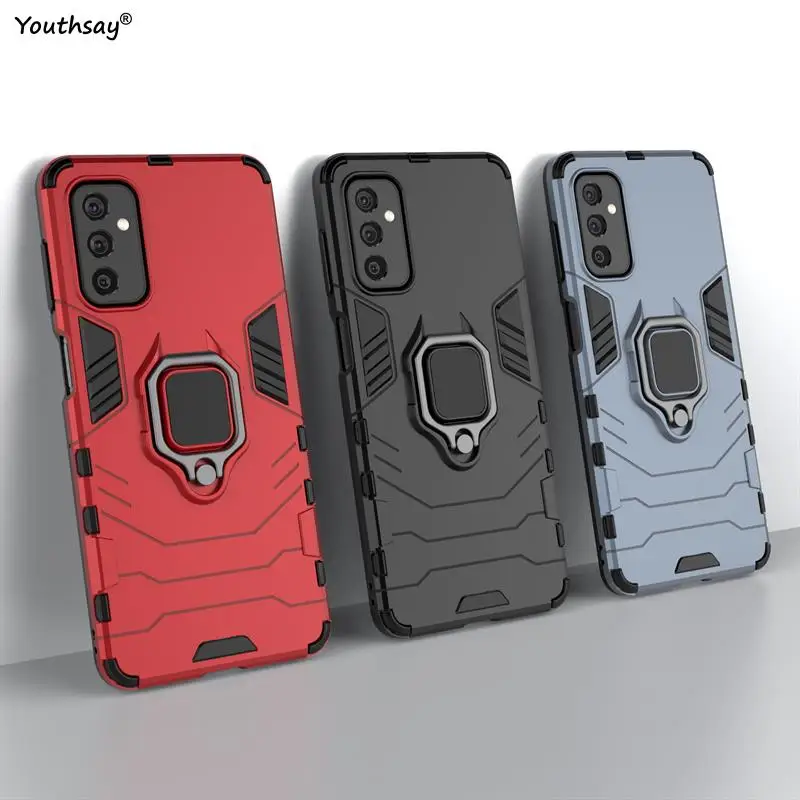 For Samsung Galaxy M52 Case for Samsung Galaxy M52 5G Cover Funda Finger Ring Protective Phone Bumper For Samsung Galaxy M52