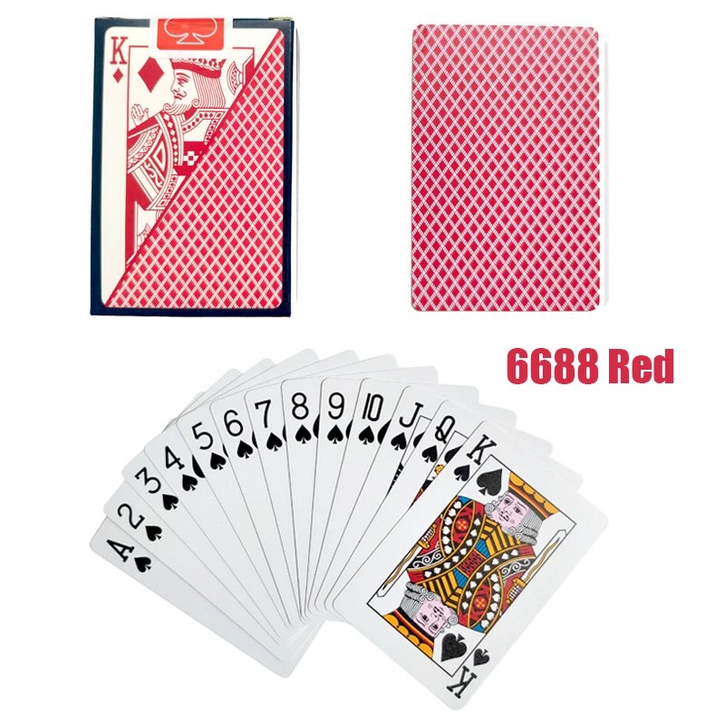 6688 RED Шаблон Baccarat пластиковые водонепроницаемые игральные карты игры техасский холдем покер карты; настольные игры 58*88 мм карты - Цвет: 6688 RED