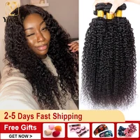 yavida brazilian hair kinky curly bundles natural black 100 human hair bundles weave non remy hair extensions fast delivery