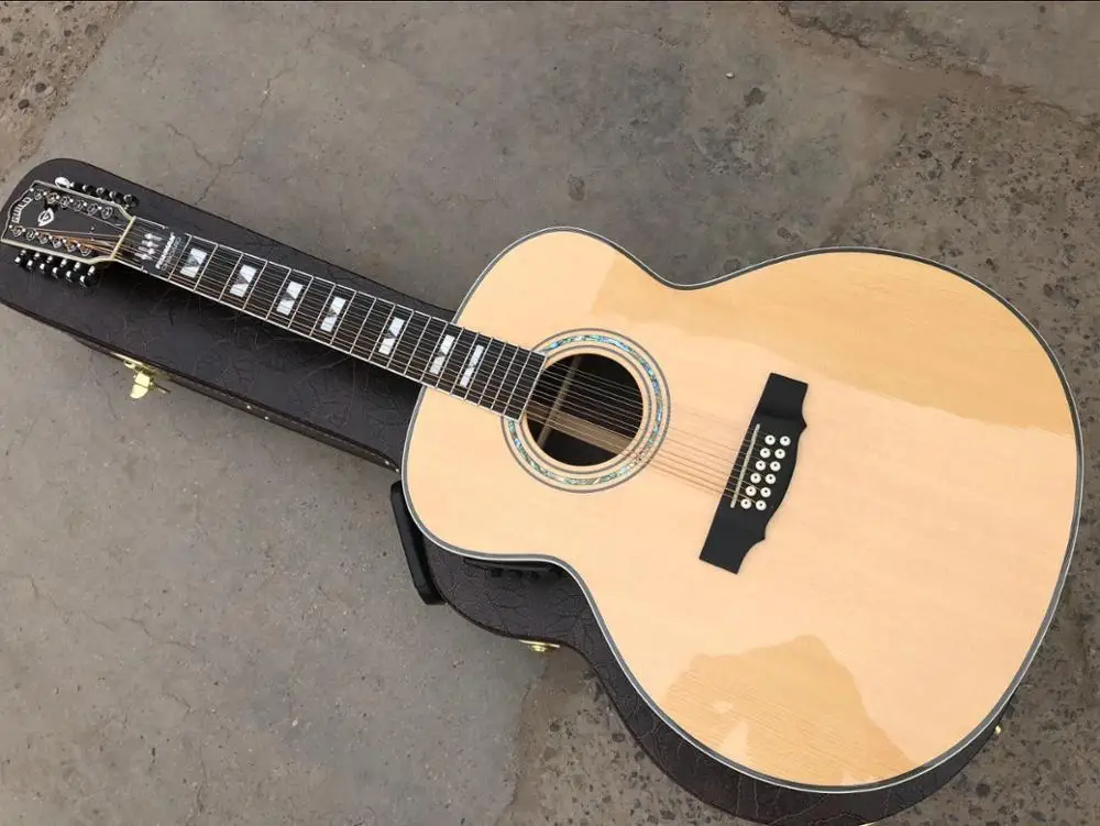ebony F512 гитара натурального цвета Джамбо Размер 12 струн акустическая электрическая солидная гитара guild Стиль 12 струн Гитара s