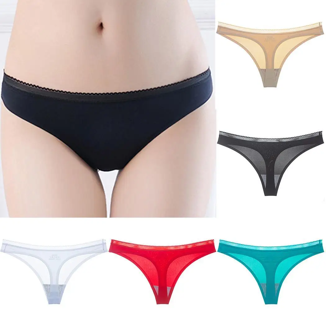 Женские стринги с низкой посадкой Однотонные трусы бесшовные нижнее белье |