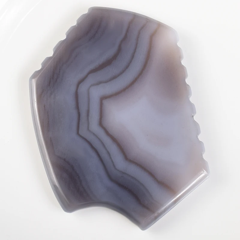 

Carnelian Sawtooth Gua Sha Tool Beauty Health Product Face Care Gray Agate Scraper Natural Stone Massager Neck Eye Skin Scraping