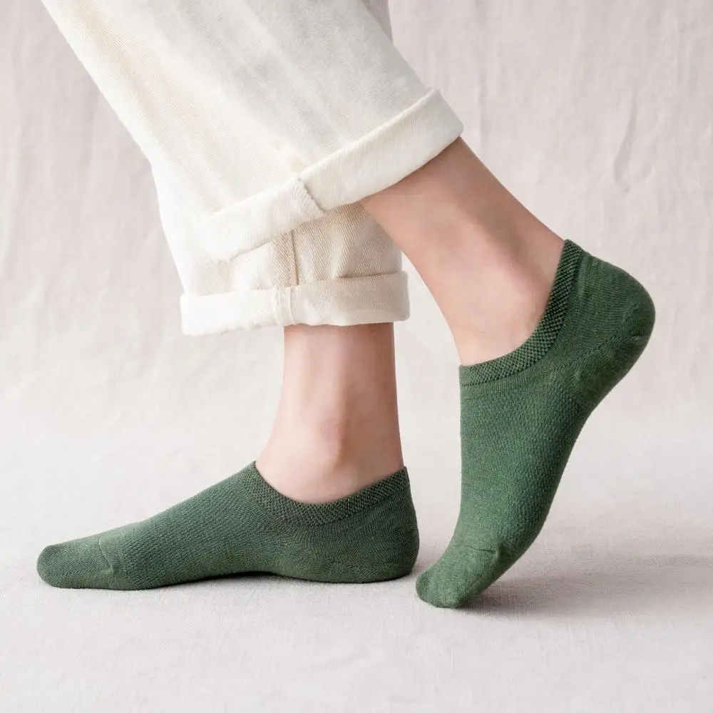 Носки-невидимки женские модные Универсальные однотонные 10 шт. = 5 пар весна-лето |