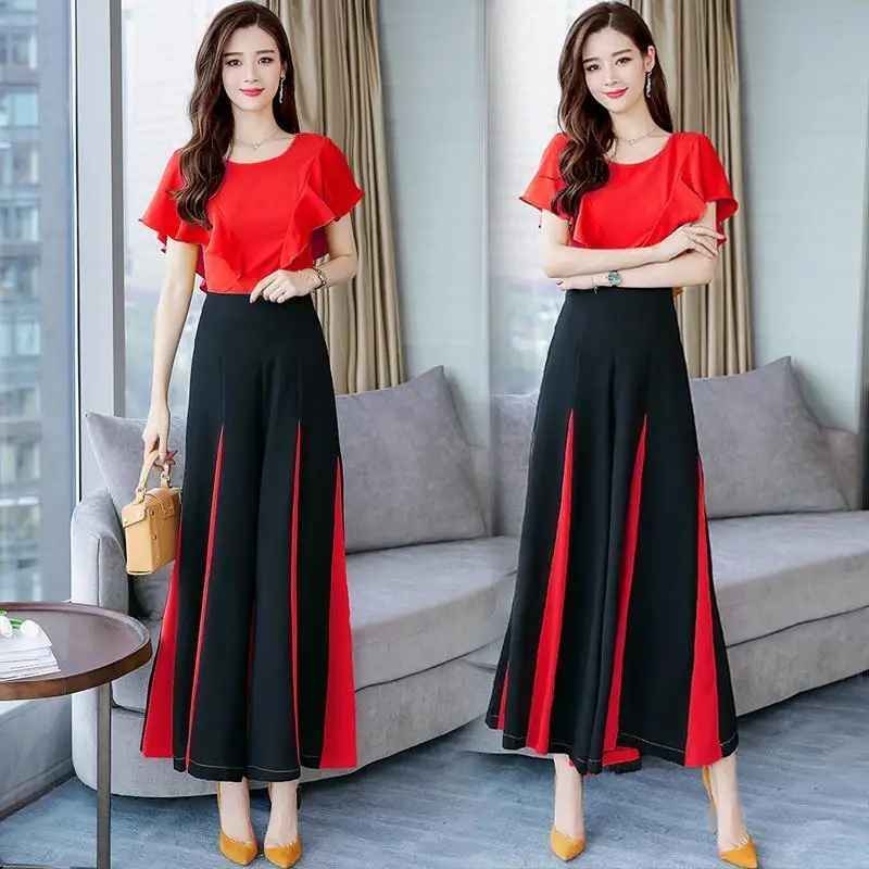 Женский брючный костюм комплект из двух предметов рубашка с рукавом летучая мышь