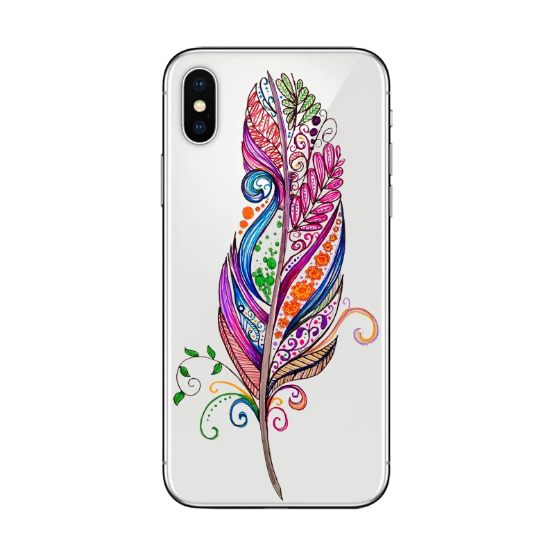 Ciciber Модный чехол с перьями для Apple iPhone 11 Pro Max X XR XS MAX 7 8 6 6s Plus 5 SE чехлы телефонов из