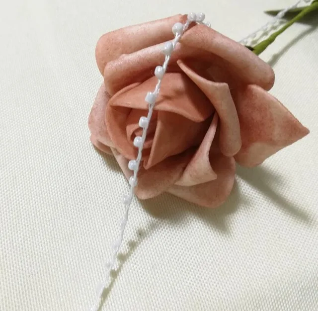 Высококачественная белая кружевная ткань отделка бисером хрустальные бусины