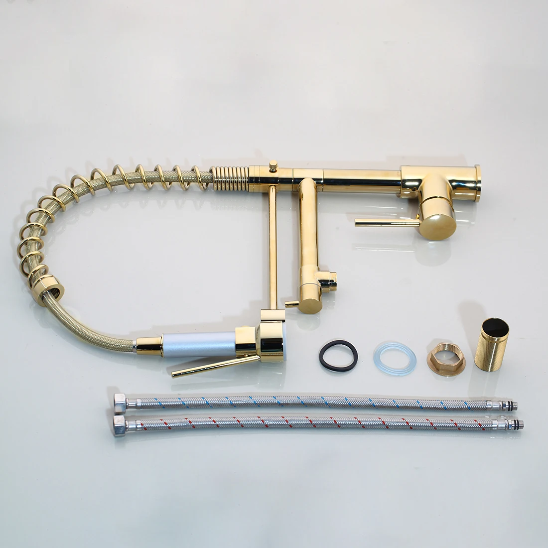 KEMAIDI твердая латунь золотой лак Кухня кран Золотой Раковина Поворотный смеситель