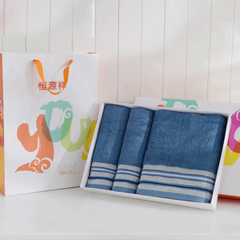 

Thick Large Bath Towel Soft Washing Absorbent Towel Set Blue White Wrap Towel Set 3piece Christmas Bath Towel Gift Box 6MM92