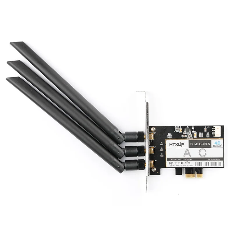 Беспроводная Wi-Fi-карта Broadcom Bcm94360CSAX Bcm4360 совместимая с Bluetooth 4 0 PCIe 1X 16X для MAC OS / Windows |