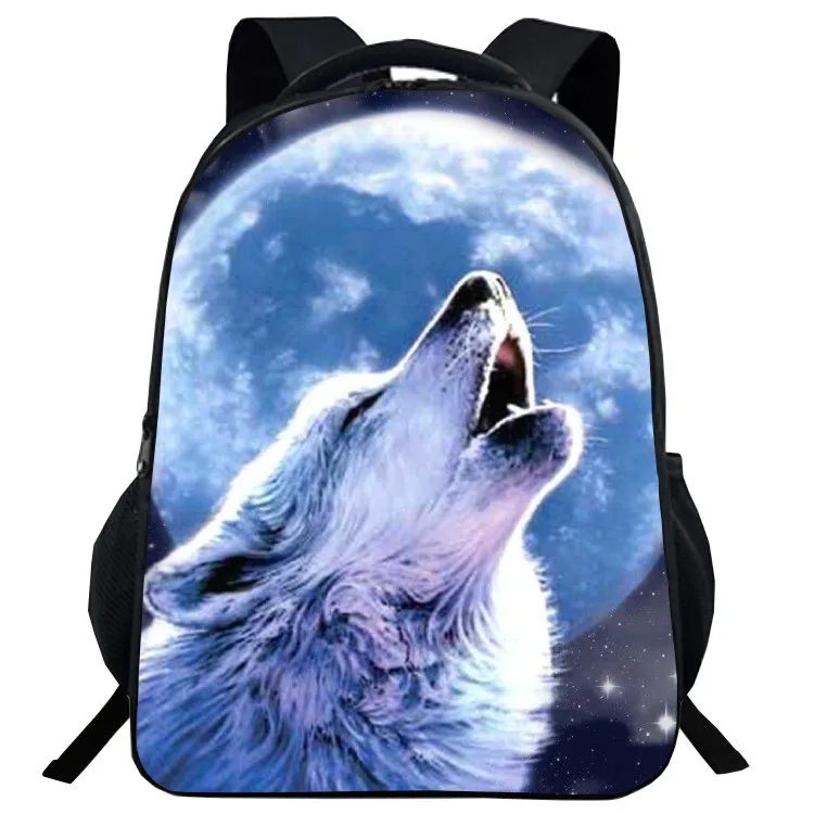 New 3D Animal Wolf Print Schoolbag Children Student School Backpack Youth Boys Girls | Багаж и сумки