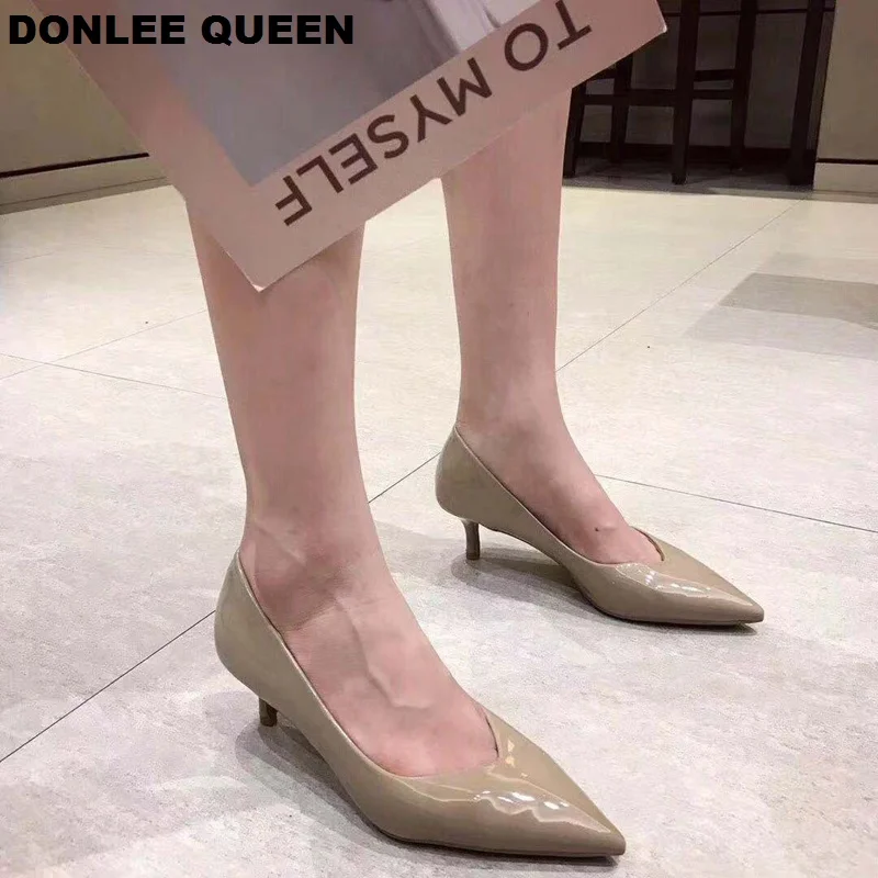 DONLE QUEEN/туфли на низком каблуке женские лакированные кожаные туфли лодочки модная