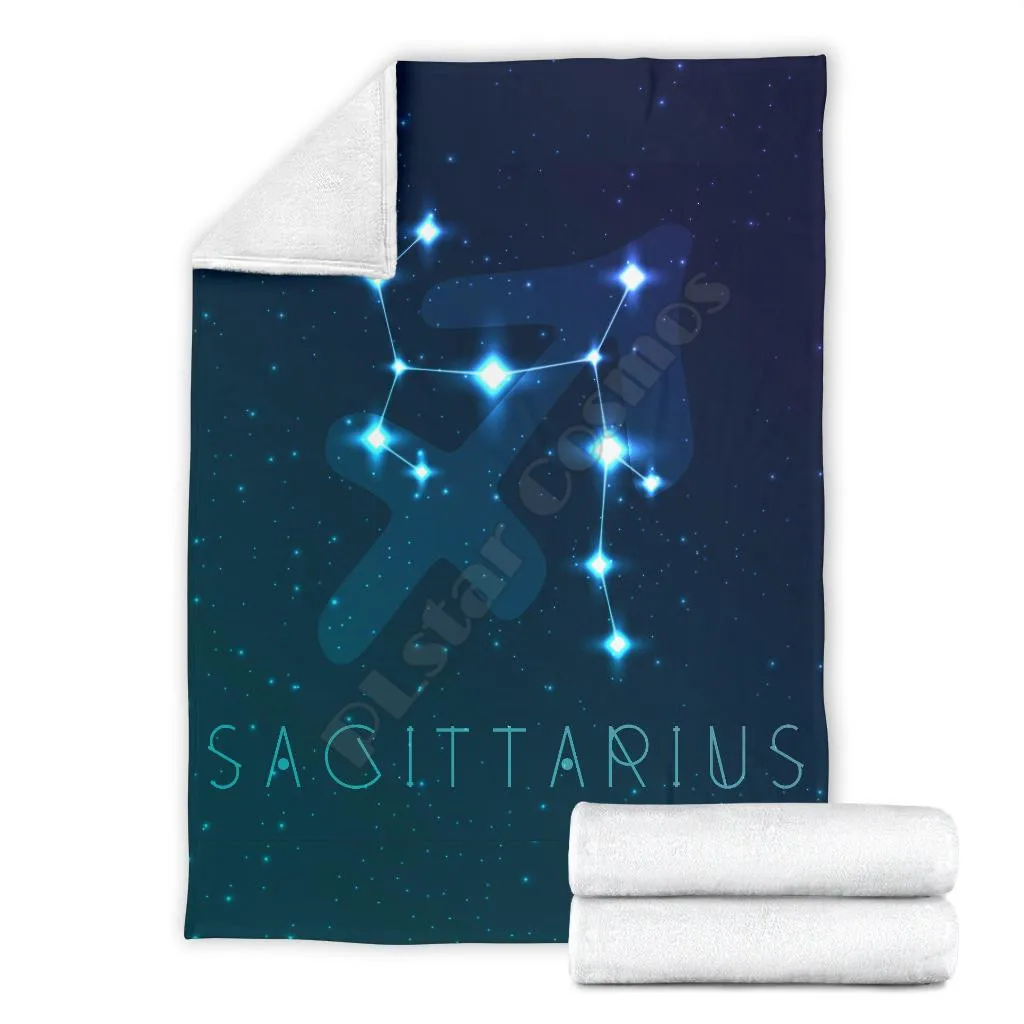 

Sagittarius Zodiac fleece blanket Printed Blanket Adults/kids Fleece Blanket Sherpa Blanket 02