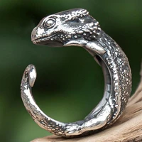 retro punk personality simulation animal metal lizard open rings for men glamour rock street party prom jewelry birthday gift