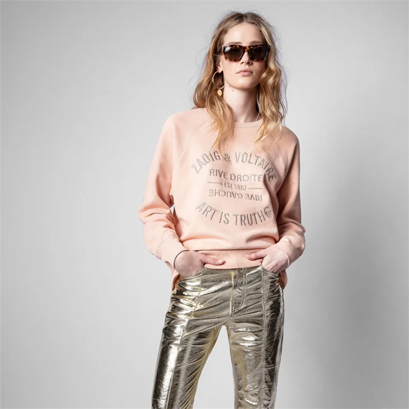 

Women Letter Embroidery Sweatshirt Pullover Autumn Warm Long Sleeve Pullover O-neck Casual Fashion Pullover Female Jumper Top