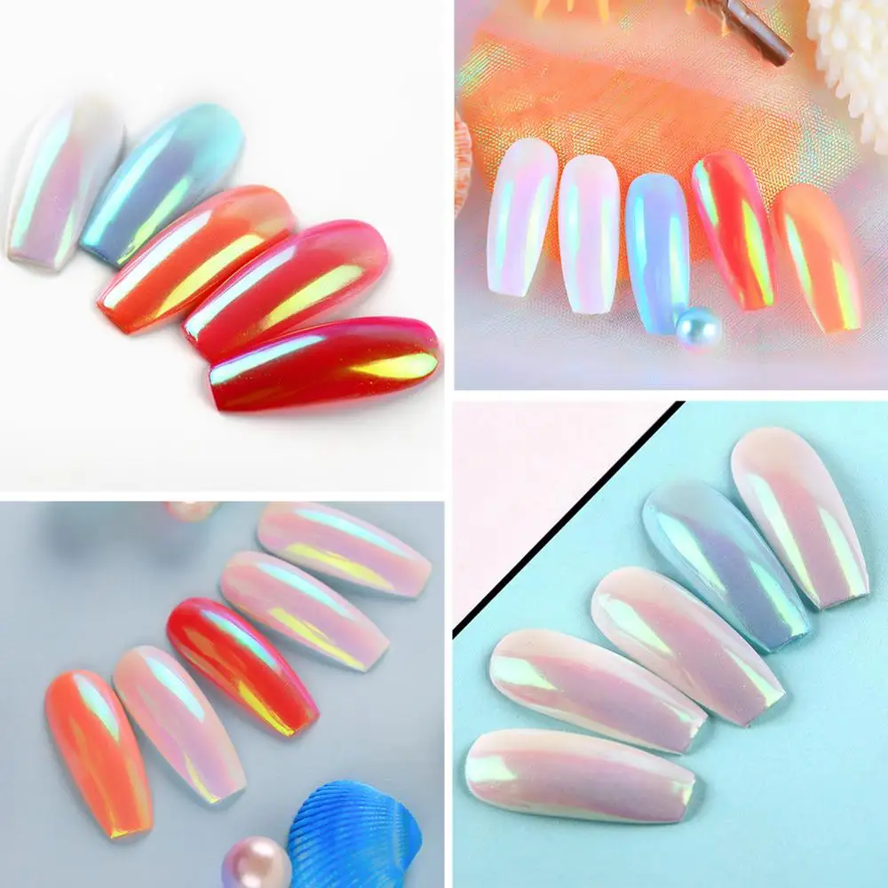 COSCELIA микро блестящий порошок зеркальный блеск голографический лазерный лак для