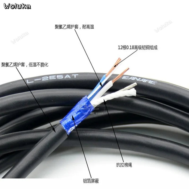 1 м 200 в рулоне 5 мм черный кабель из чистой меди для аудиосигнала 2-ядерный