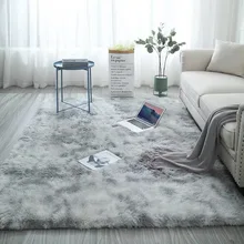 European long hair bedroom carpet bay window bedside mat washable blanket Gradient color living room rug Gray Blue rugs fur rug European long hair bedroom carpet bay window bedside mat washable blanket Gradient color living room rug Gray Blue rugs fur rug