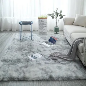 european long hair bedroom carpet bay window bedside mat washable blanket gradient color living room rug gray blue rugs fur rug free global shipping