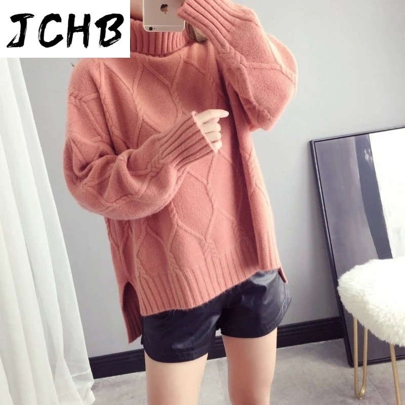 

Knitted Winter Sweater Women New Autumn Korean Turtleneck Long Sleeve Pullover Female Casual Solid Loose Stretch Jumper Knitwear