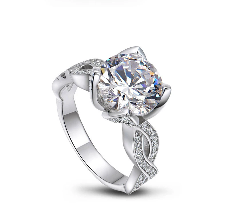 Обручальное кольцо QYI с круглой огранкой изящное ювелирное изделие из серебра 3 5