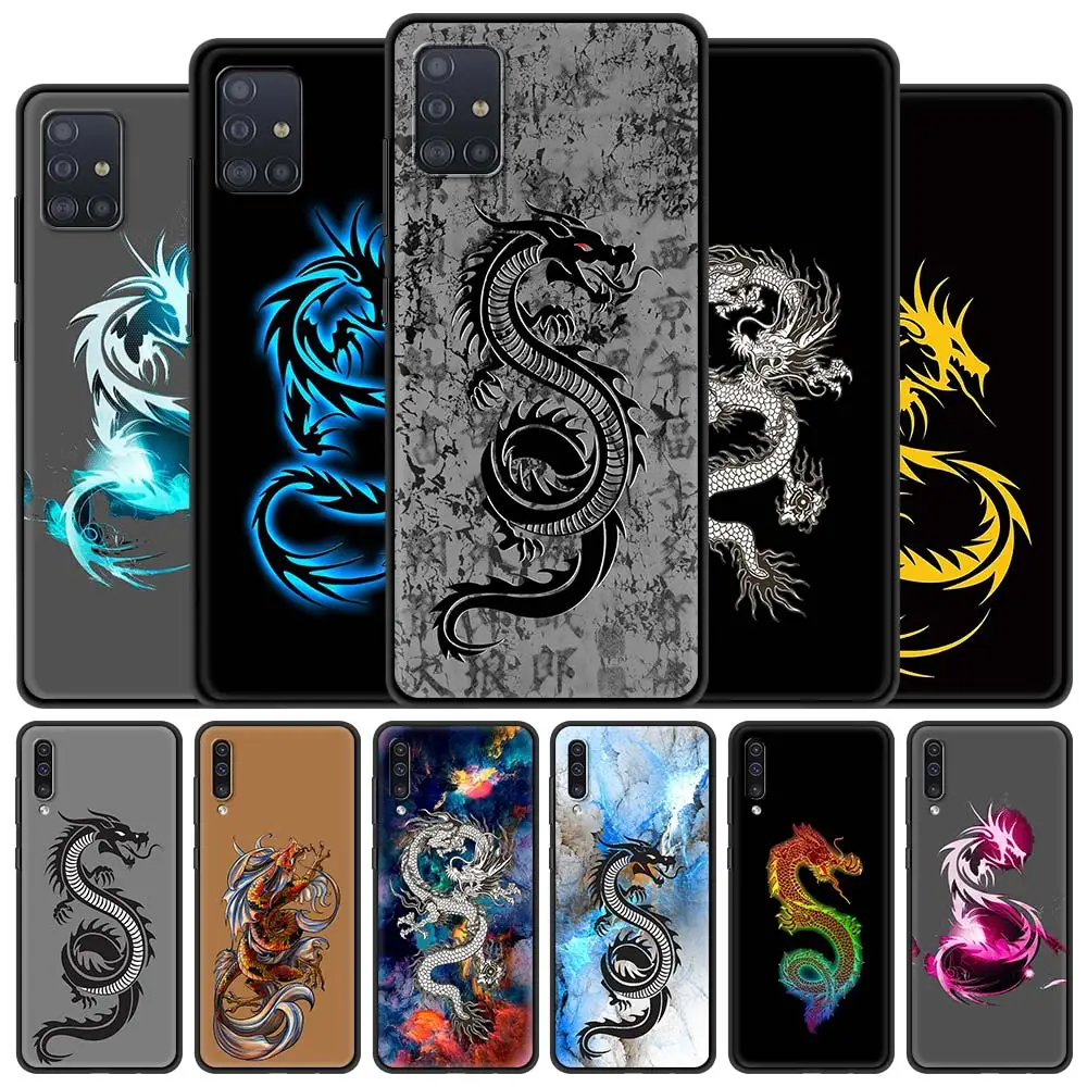 

Phone Case for Samsung Galaxy A51 A71 A50 A70 A21s A31 A10 A20e A41 A11 A30 A40 A20s A10s Black Cover Black Dragon Cool