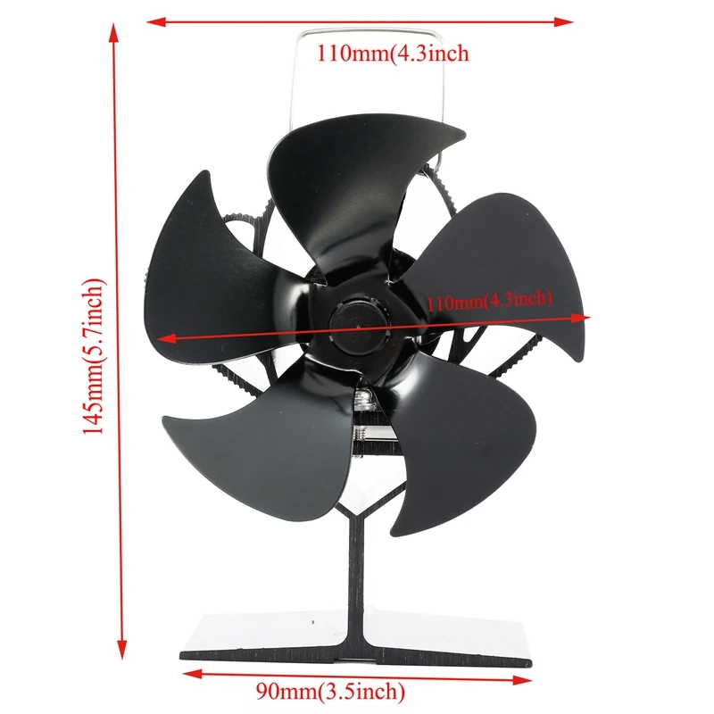 

SF103S Thermal Power Fireplace Heater Five Blades Fireplace Heating Fan Safe Home Fireplace Fan Efficient Heat