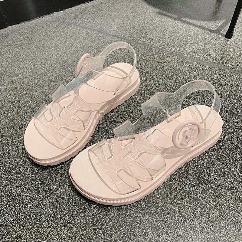 Женская прозрачная обувь садовая пляжные сандалии шлепанцы летняя Удобная