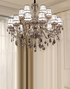 Бесплатная доставка, дымчато-серая модная Роскошная большая Хрустальная люстра, светильник для гостиной, Современная хрустальная люстра, светильник ing