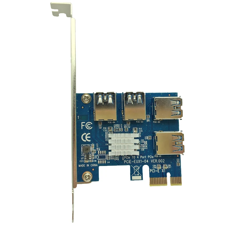 Лидер продаж PCIE PCI-E PCI Express 1X для 16X Riser Card 1 до 4 USB3.0 мультипликатор концентратор