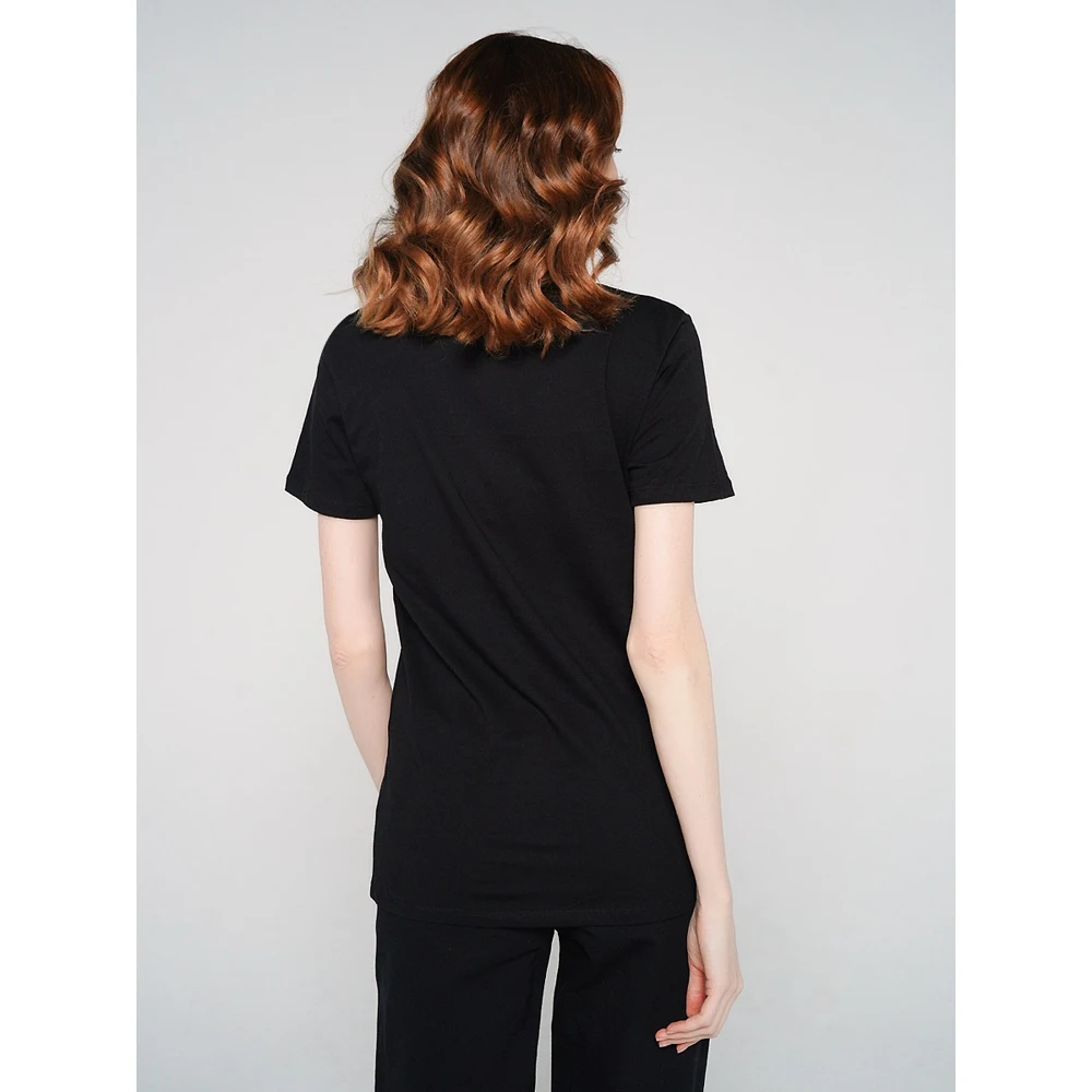 Футболка с кор.рукавом TBOE женская 100% Хлопок цвет черный|Футболки| |