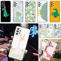cute flowers couples dinosaur funny color painting phone case for samsung galaxy a52 4g 5g a72 back cover coque