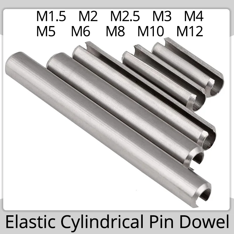 

M1.5 M2 M2.5 M3 M4 M5 M6 M8 M10 M12 Elastic Cylindrical Pin Dowel Positioning Spring Tension Roll Pin 304 Stainless Steel