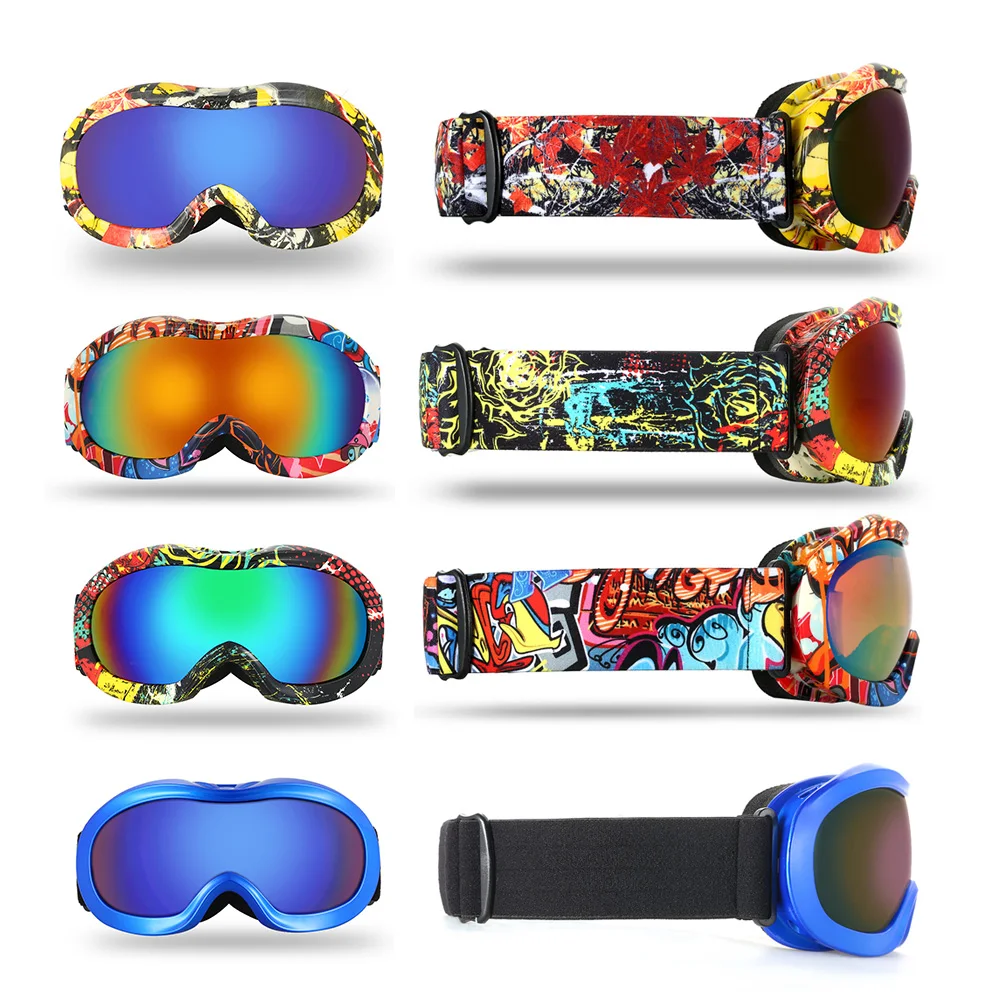 Детские противотуманные лыжные очки с двумя УФ линзами для сноуборда