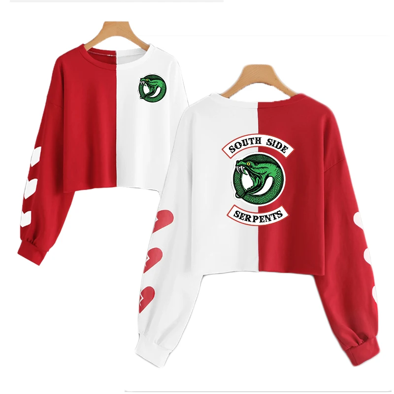 

Kpop Moletom Riverdale Hoodies and Sweatshirts Patchwork Hip Hop Women Hoodies Crop Top Sweatshirt Pullover T Shirt Hoodies Tops